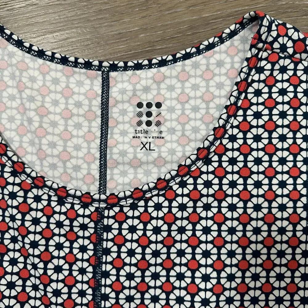 Title Nine Dream Mosaic Fit & Flare Dress XL Athletic Travel Buttah Fabric - Picture 5 of 14